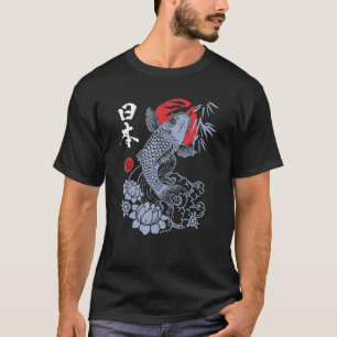 Camiseta Japão Harmonia Peixe Koi Boa Sorte