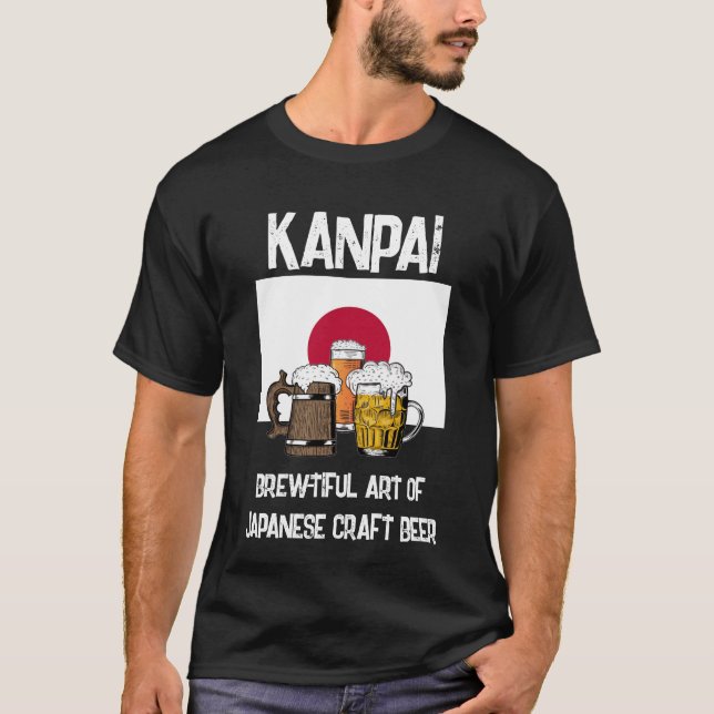 Camiseta JAPÃO Kanpai! Saúde! Breve T-Shirt de Cerveja (Frente)
