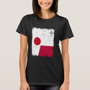 Camiseta Japão Malta Meia Bandeira Japoneses Raízes Maltesa