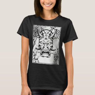 Camiseta Japão Malvado Diabo Goth Pentagrama Demônio Cabeça