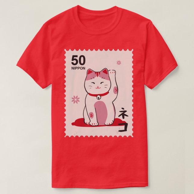 Camiseta Japão Manekineko Cat Tradicional Japonês (Frente do Design)