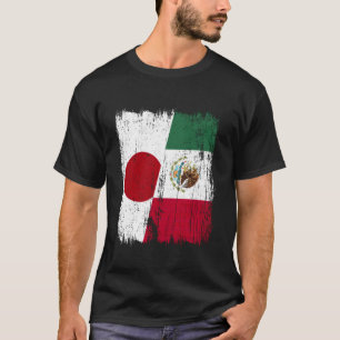 Camiseta Japão México Meia Bandeira Patrimônio Japonês Mexi