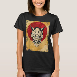 Camiseta Japão Oni Mask Fighter Japonês Retro Raglan
