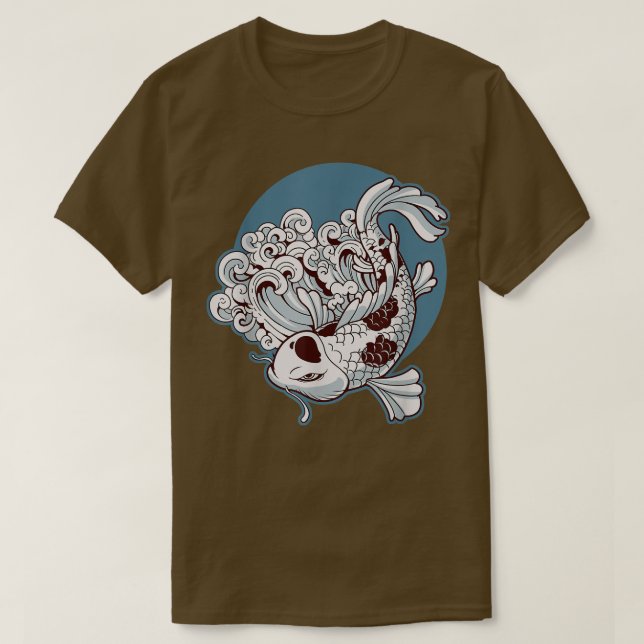 Camiseta Japão Peixes Koi Tatuagem Japonesa 531 (Frente do Design)