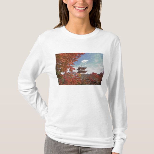 Camiseta Japão, Quioto, Pagode em cores de outono (Frente)