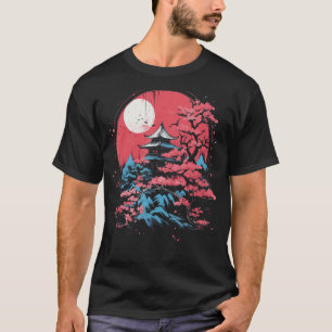Camiseta Japão Sakura Cerejeira Flor Árvore Rosa Rosa Gráfi