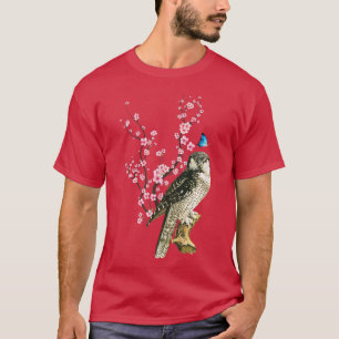 Camiseta Japão Sakura Cherry Blossom Owl Bird Japonês