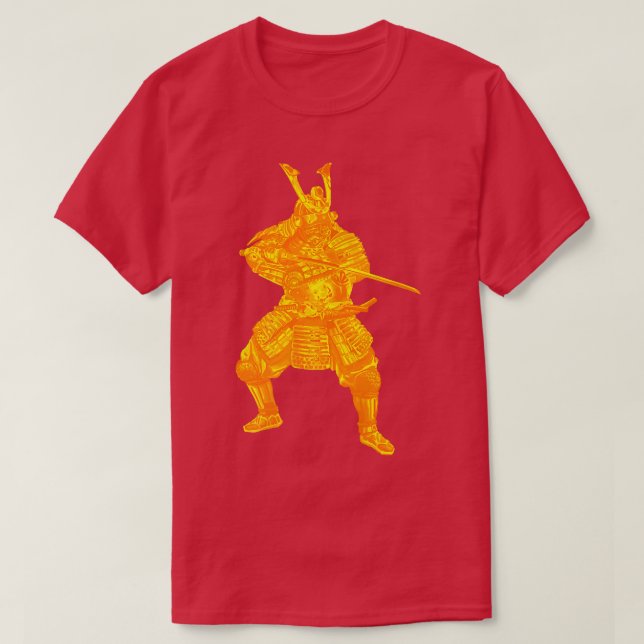 Camiseta Japão Samurai Warrior com Ouro Armor Japa (Frente do Design)