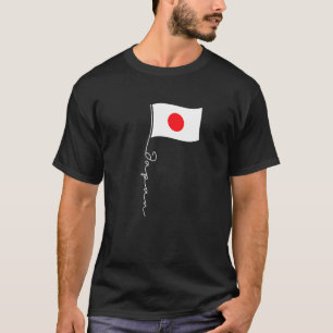 Camiseta Japão Signature Flag Pole Elegant Patriotic Japane