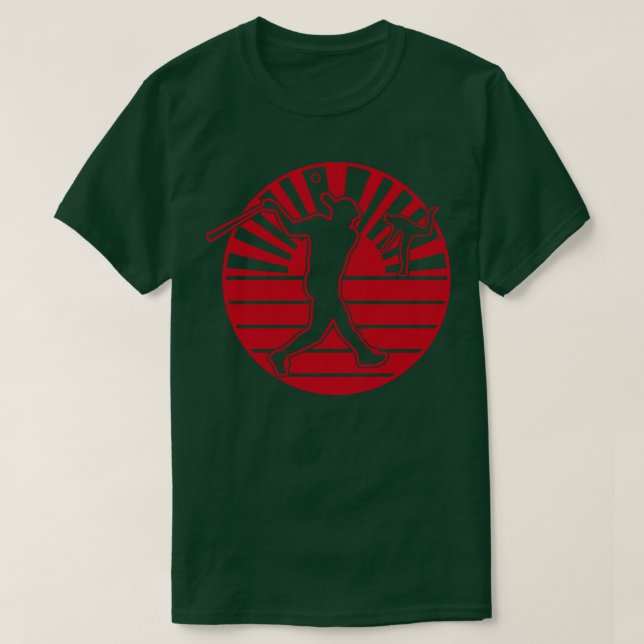 Camiseta Japão Sinalizador Japonês Ascensão Baseball Sun Ho (Frente do Design)