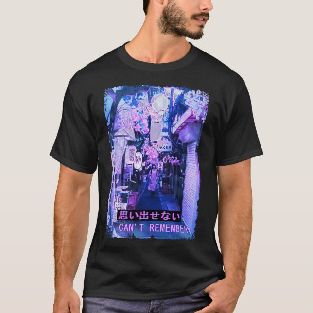 Camiseta Japão Street Fashion Vaporwave Glitt Tokyo Night (Frente)