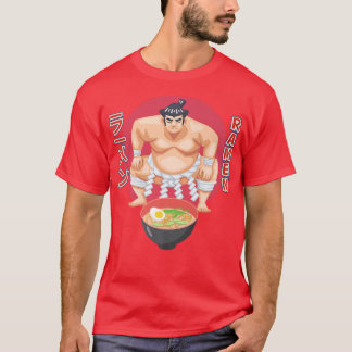 Camiseta Japão Sumo Wrestler Pronto Para Comer Ramen Noodle