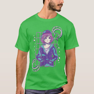 Camiseta Japão Vaporwave e Vaporwave com garota Vaporwave