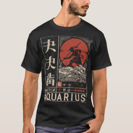 Camiseta Japonês Aquarius Zodiac | Portador de Água do Sol 