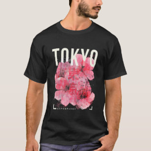 Camiseta Japonês Cherry Blossom Trabalho de arte Tokyo Japã