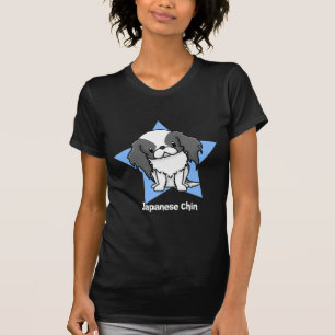 Camiseta Japonês Chin do preto da estrela de Kawaii