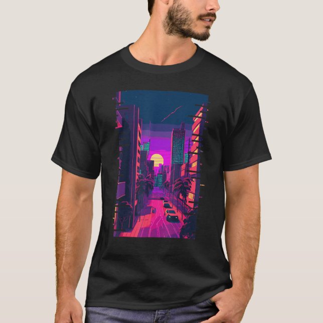 Camiseta Japonês City Indie Aestic Vapor 80s 90 (Frente)