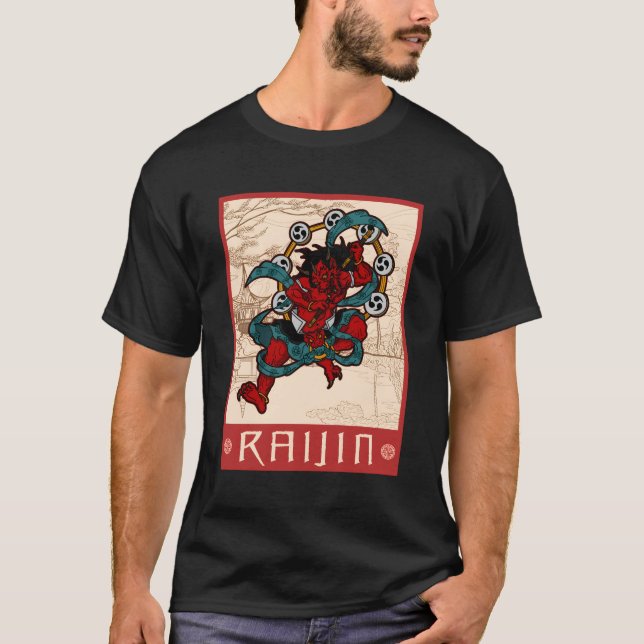 Camiseta Japonês Deus Drums Criaturas Míticas Japão Animaçã (Frente)