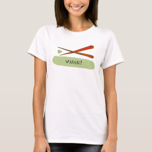 Camiseta Japonês Foodie dos Chopsticks do sushi de WASABI