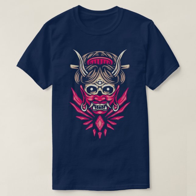 Camiseta Japonês Geisha Oni Demon Ogre Yokai (Frente do Design)