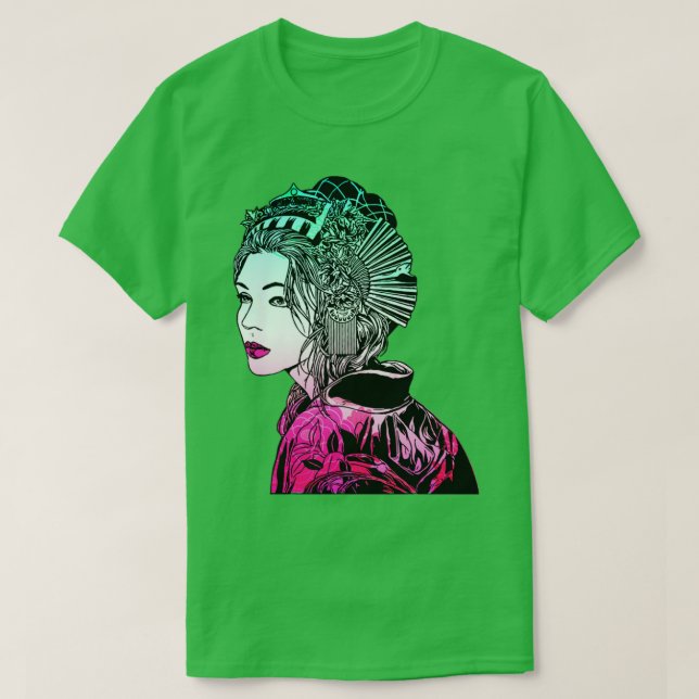 Camiseta Japonês Geisha Samurai Warrior 1061 (Frente do Design)