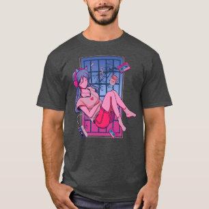 Camiseta Japonês Girl Music Anime Manga Graphic Art Japão