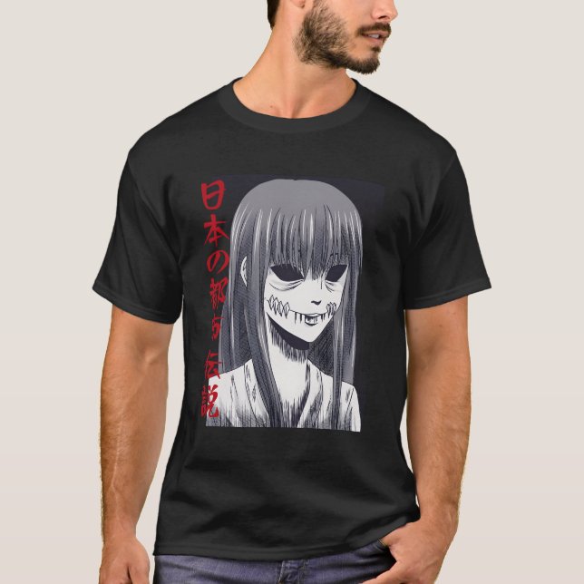 Camiseta Japonês Horror Kanji Japonês Lendas Urbanas Aesth (Frente)