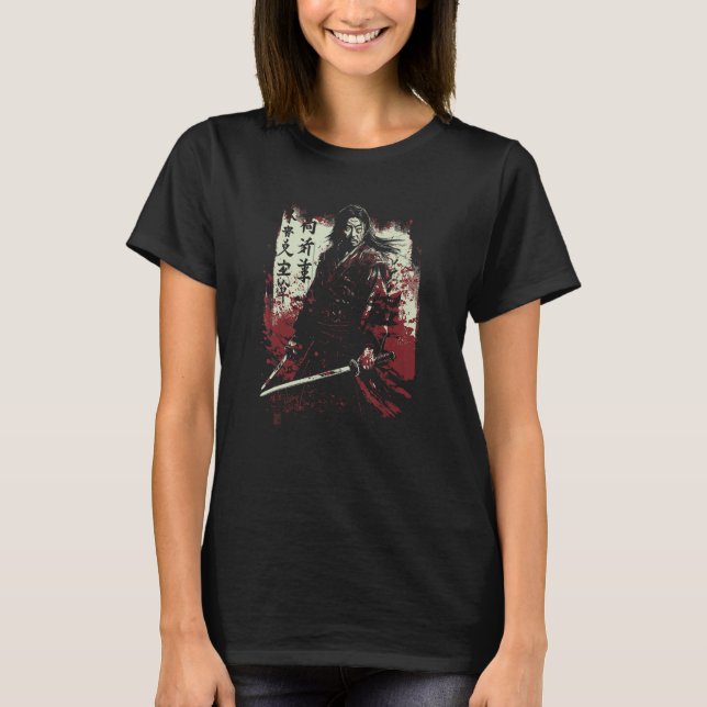 Camiseta Japonês Kanji Samurai Warrior I Japonês Art Samu (Frente)