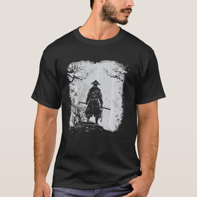 Camiseta Japonês Kanji Samurai Warrior I Japonês Art Samu (Frente)