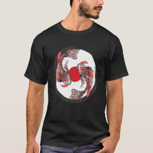 Camiseta Japonês Koi Carp Japan Flag & Yin Yang Inspirou
