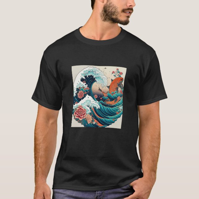 Camiseta Japonês Koi Carp Nishikigoi Fish Japão 2 (Frente)
