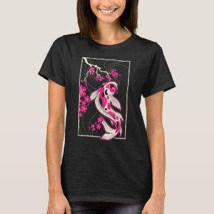 Camiseta Japonês Koi Fish Cherry Blossom 11