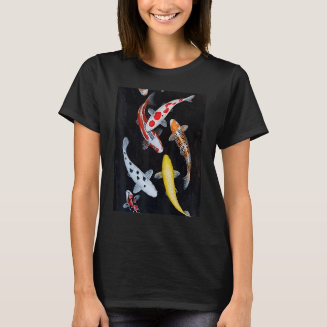 Camiseta Japonês Koi Fish Cherry Blossom 27 (Frente)