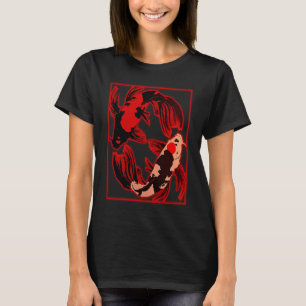 Camiseta Japonês Koi Fish Nishikigoi Carp Japão Trabalho de