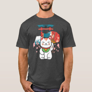 Camiseta Japonês Lucky Cat Sakura Torii