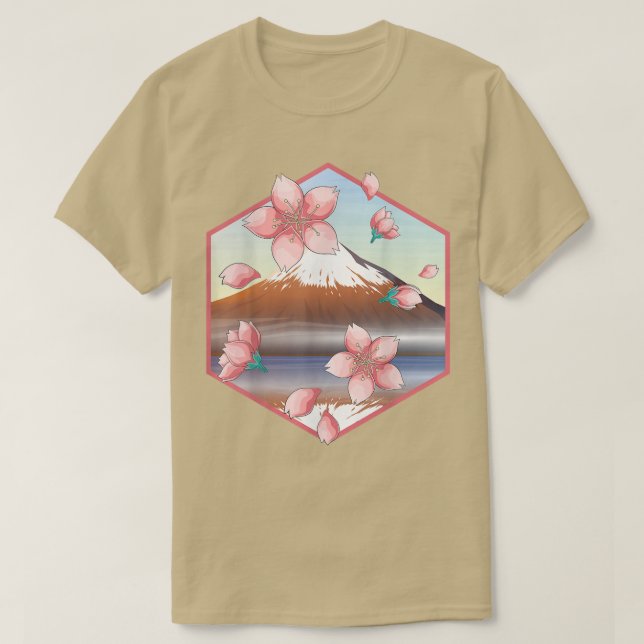 Camiseta Japonês Mountain Sakura Japão Floral Cherry Bloss (Frente do Design)