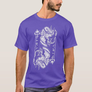 Camiseta Japonês Oni Mask Demon Mask Bushido Samurai Oni 