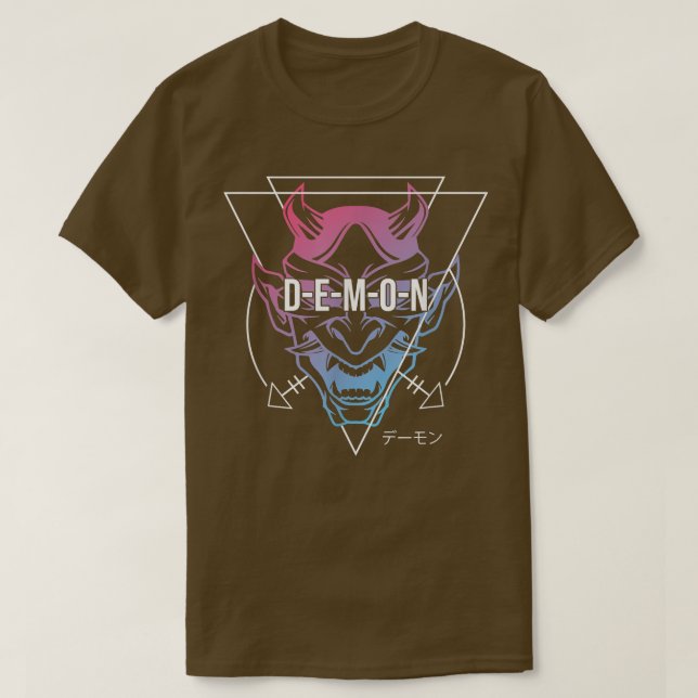 Camiseta Japonês Oni Mask Demon Ogre - Estética Japão Sam (Frente do Design)