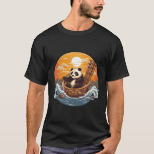 Camiseta Japonês Panda Sushi Bowl Serene