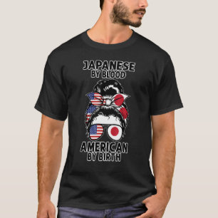 Camiseta Japonês Por Blood American By Birth Japonês Flag