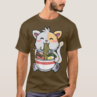 Camiseta Japonês Ramen Kawaii Anime Pai de Gato e Lover Mãe