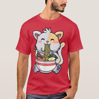 Camiseta Japonês Ramen Kawaii Anime Pai de Gato e Lover Mãe