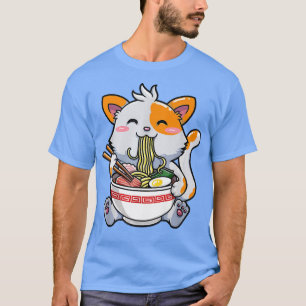 Camiseta Japonês Ramen Kawaii Anime Pai de Gato e Lover Mãe