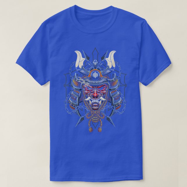 Camiseta japonês Red Samurai Oni Mask Ogre Samurai japão t (Frente do Design)