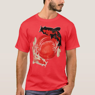 Camiseta Japonês Retro Samurai Koi Fish Vintage Art (2)