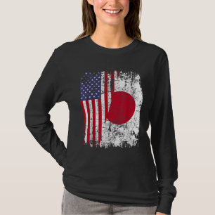 Camiseta JAPONÊS ROOTS Half American Flag JAPAN