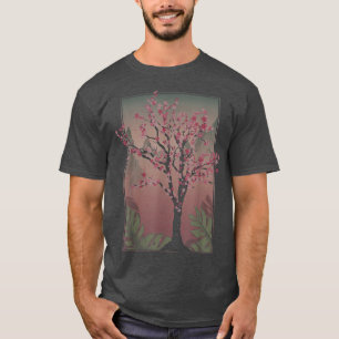 Camiseta Japonês Sakura Árvore Japonês Flor Rosa Cher