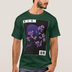 Camiseta Japonês Sakura Cherry Blossom Eboy Vaporwave Aest