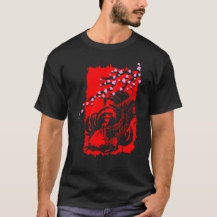 Camiseta Japonês Sakura Fish Chersom Tree Japonês Nat
