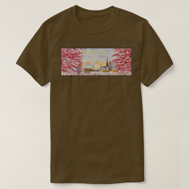 Camiseta Japonês Sakura Flor Cherry Blossom Art Aestheti (Frente do Design)